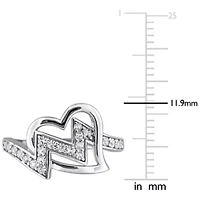 Lab Created White Sapphire Ring Sterling Silver