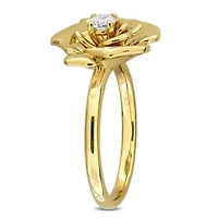 Lab Created White Sapphire Ring Yellow Plated Sterling Silver