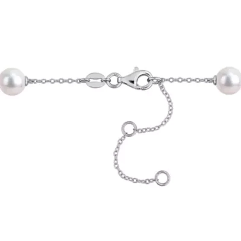 Freshwater Cultured Pearl & Stone Station Necklace