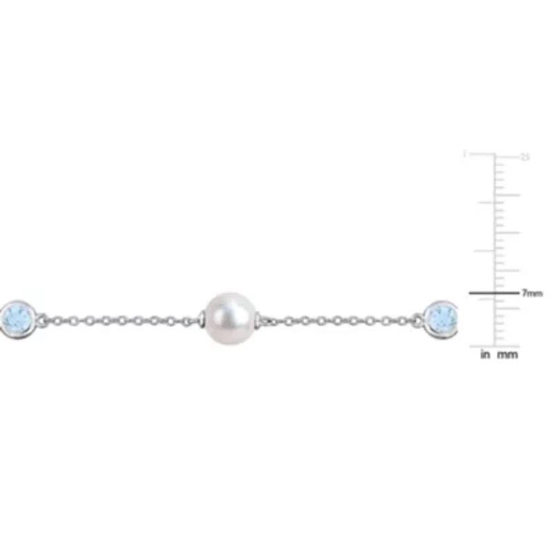 Freshwater Cultured Pearl & Stone Station Necklace