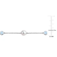 Freshwater Cultured Pearl & Stone Station Necklace