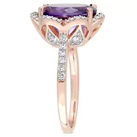 Diamond & Amethyst-Africa Ring 14k Rose Gold