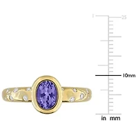 Diamond & Tanzanite Ring 10k Yellow Gold