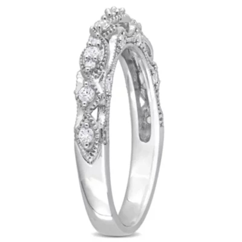 Lab Created Diamond Accent & White Sapphire Ring 10k Gold