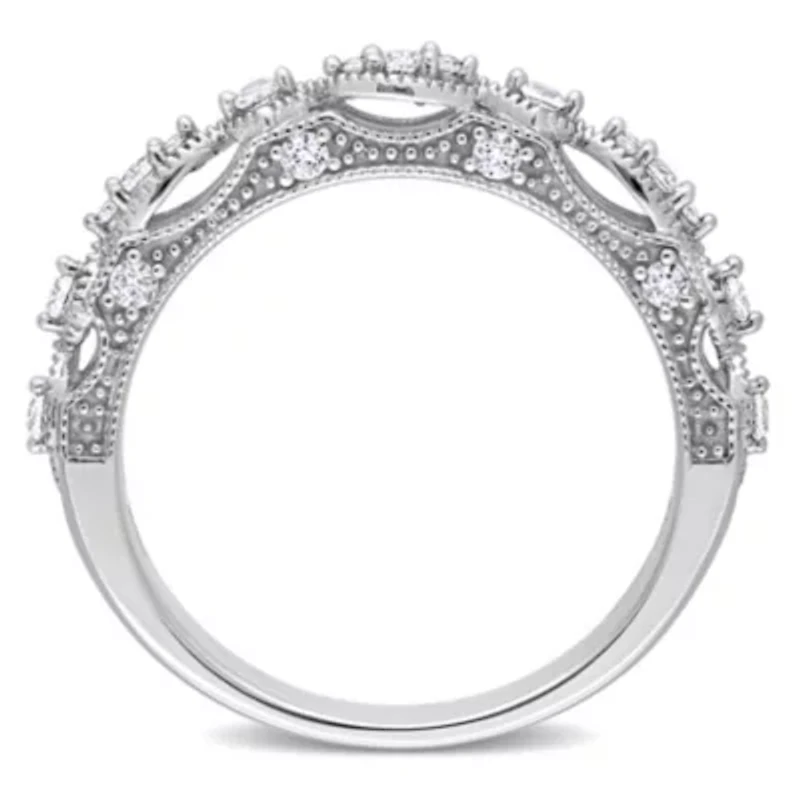 Lab Created Diamond Accent & White Sapphire Ring 10k Gold