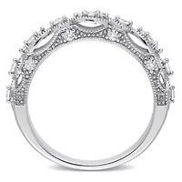 Lab Created Diamond Accent & White Sapphire Ring 10k Gold