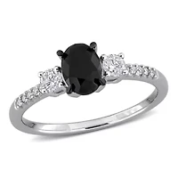 Diamonds Ring 14k White Gold Black Rhodium Plated