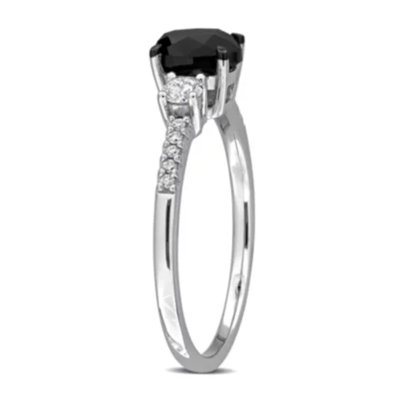 Diamonds Ring 14k White Gold Black Rhodium Plated