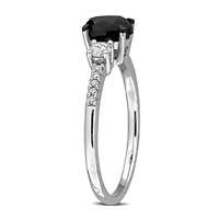 Diamonds Ring 14k White Gold Black Rhodium Plated