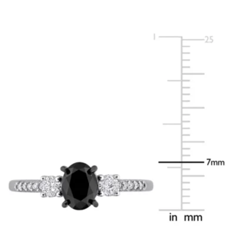 Diamonds Ring 14k White Gold Black Rhodium Plated
