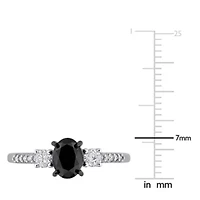 Diamonds Ring 14k White Gold Black Rhodium Plated