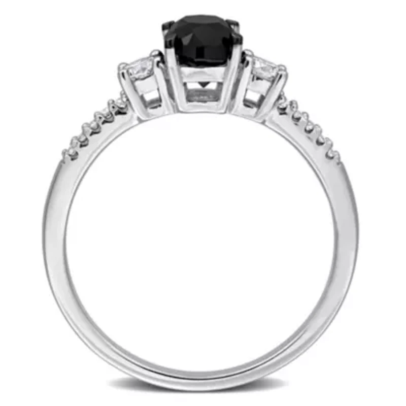 Diamonds Ring 14k White Gold Black Rhodium Plated