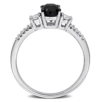 Diamonds Ring 14k White Gold Black Rhodium Plated