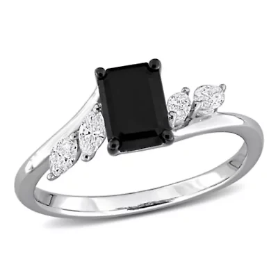 Black & White Diamond Ring 14k Gold
