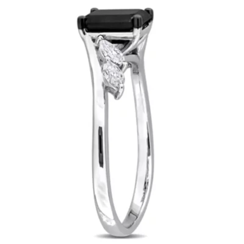 Black & White Diamond Ring 14k Gold