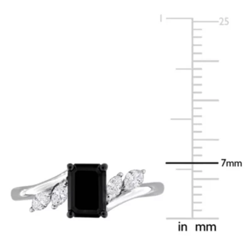 Black & White Diamond Ring 14k Gold