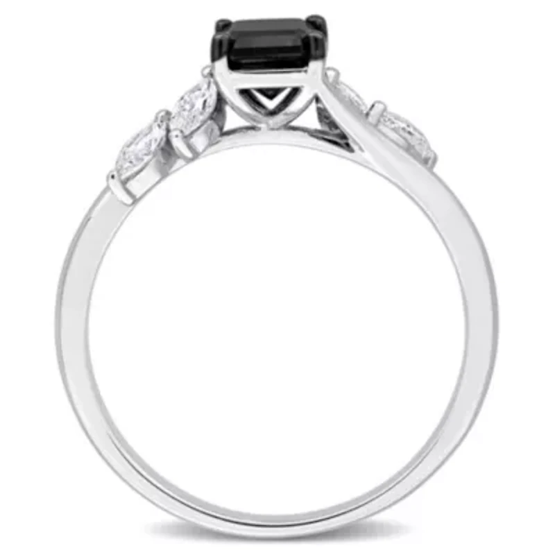 Black & White Diamond Ring 14k Gold