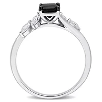 Black & White Diamond Ring 14k Gold