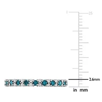 Blue & White Diamond Eternity Ring 10k Gold
