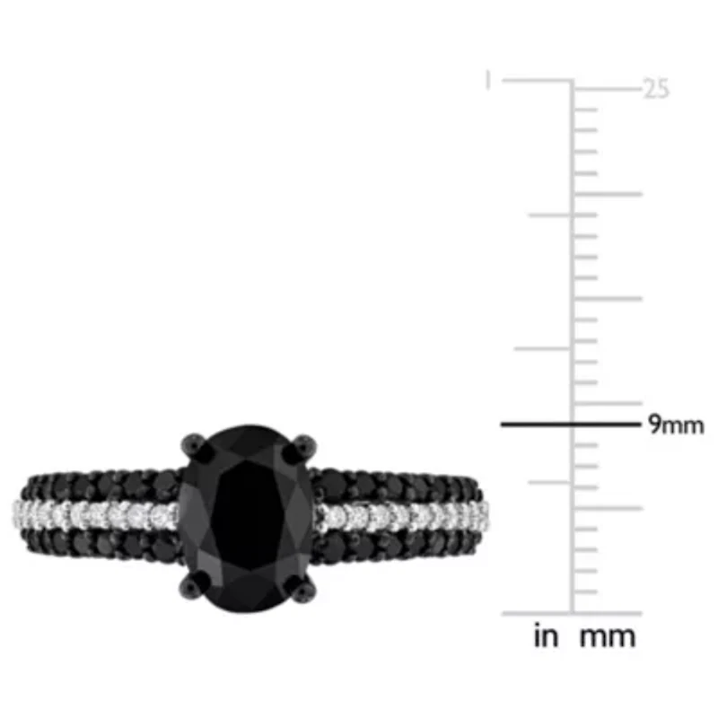 Black & White Diamond Ring 14k Gold