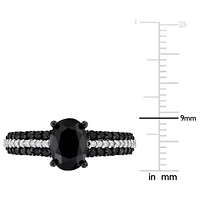 Black & White Diamond Ring 14k Gold