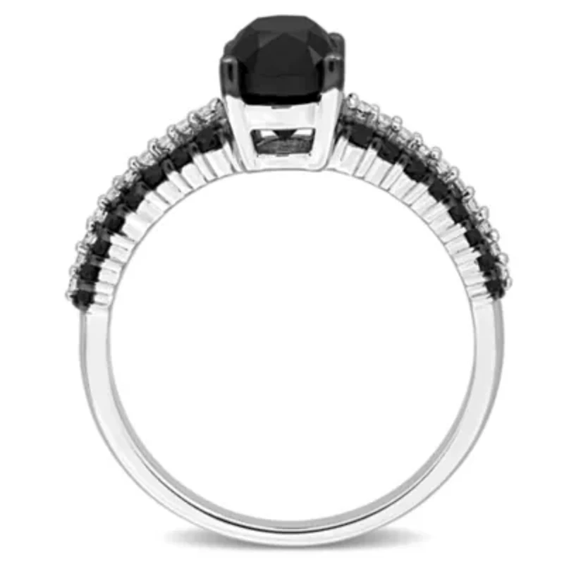 Black & White Diamond Ring 14k Gold