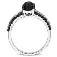 Black & White Diamond Ring 14k Gold