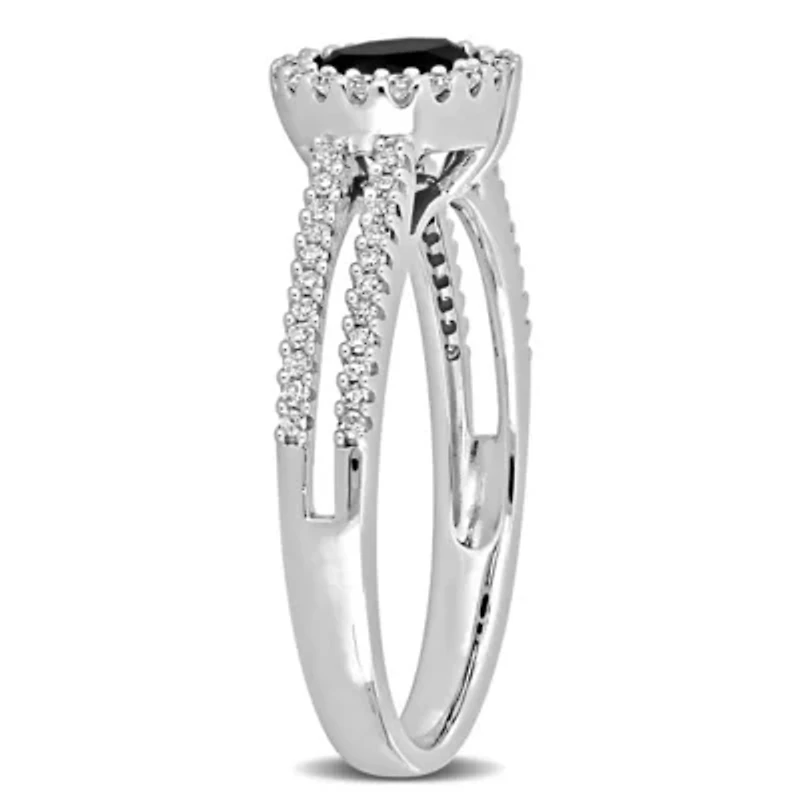 Black & White Diamond Ring 14k Gold