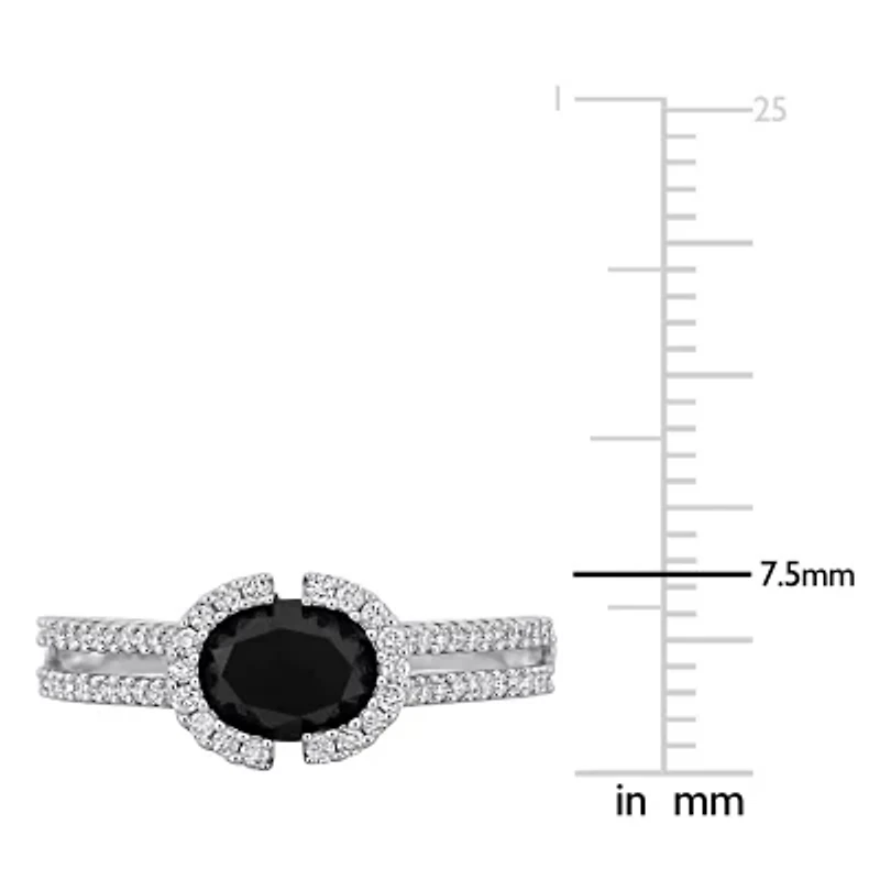 Black & White Diamond Ring 14k Gold