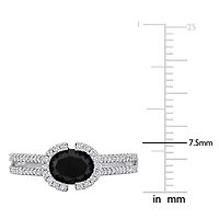 Black & White Diamond Ring 14k Gold