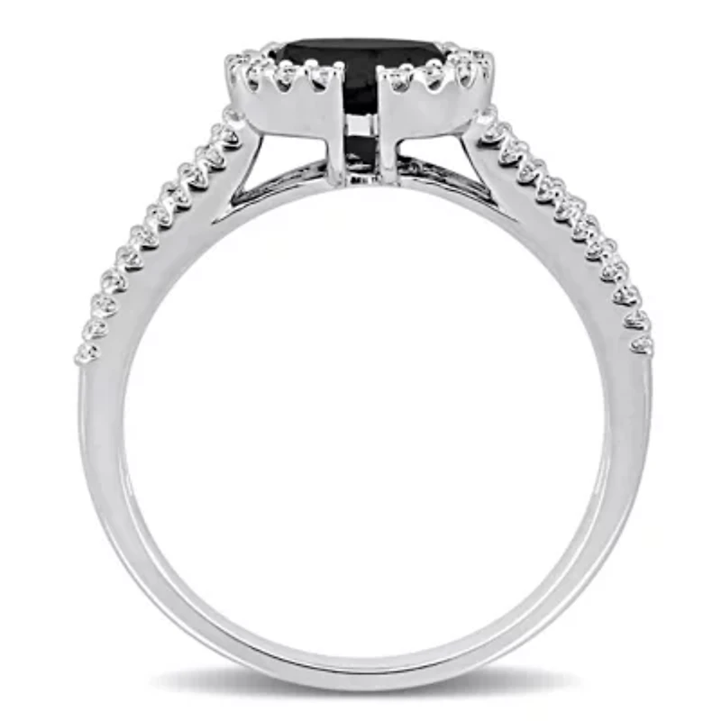 Black & White Diamond Ring 14k Gold