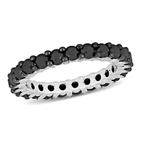 Black Diamond Eternity Ring 14k White Gold