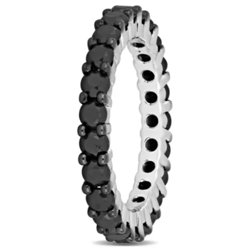 Black Diamond Eternity Ring 14k White Gold