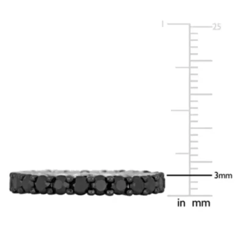 Black Diamond Eternity Ring 14k White Gold