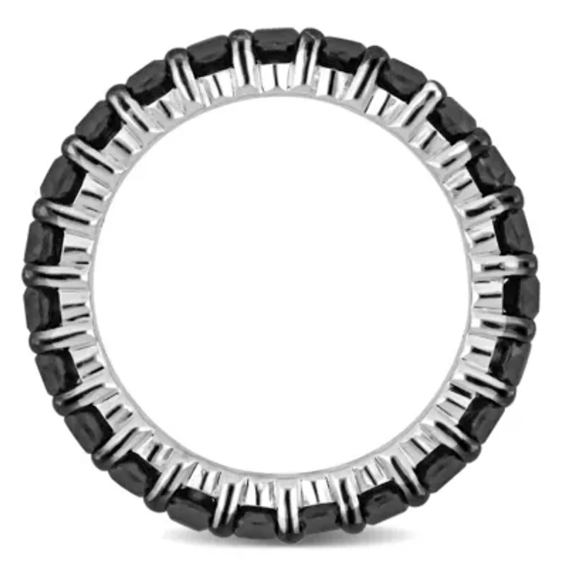 Black Diamond Eternity Ring 14k White Gold