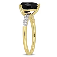 Black & White Diamond Ring 14k Yellow Gold