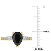 Black & White Diamond Ring 14k Yellow Gold