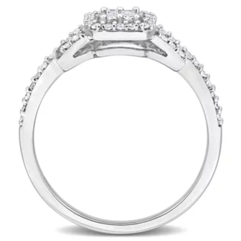 Diamond Ring 10k White Gold