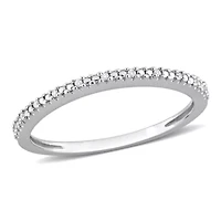 Diamond Accent Wedding Band Ring 14k White Gold