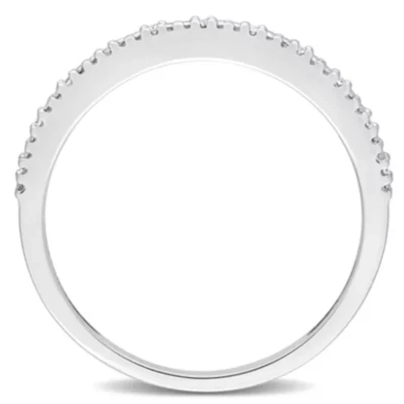 Diamond Accent Wedding Band Ring 14k White Gold
