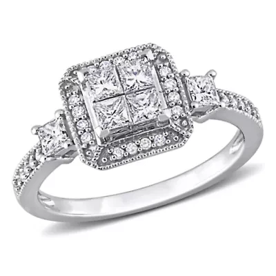 Diamond Ring 10k White Gold