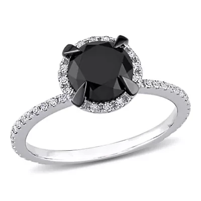 Black & White Diamond Ring 10k Gold