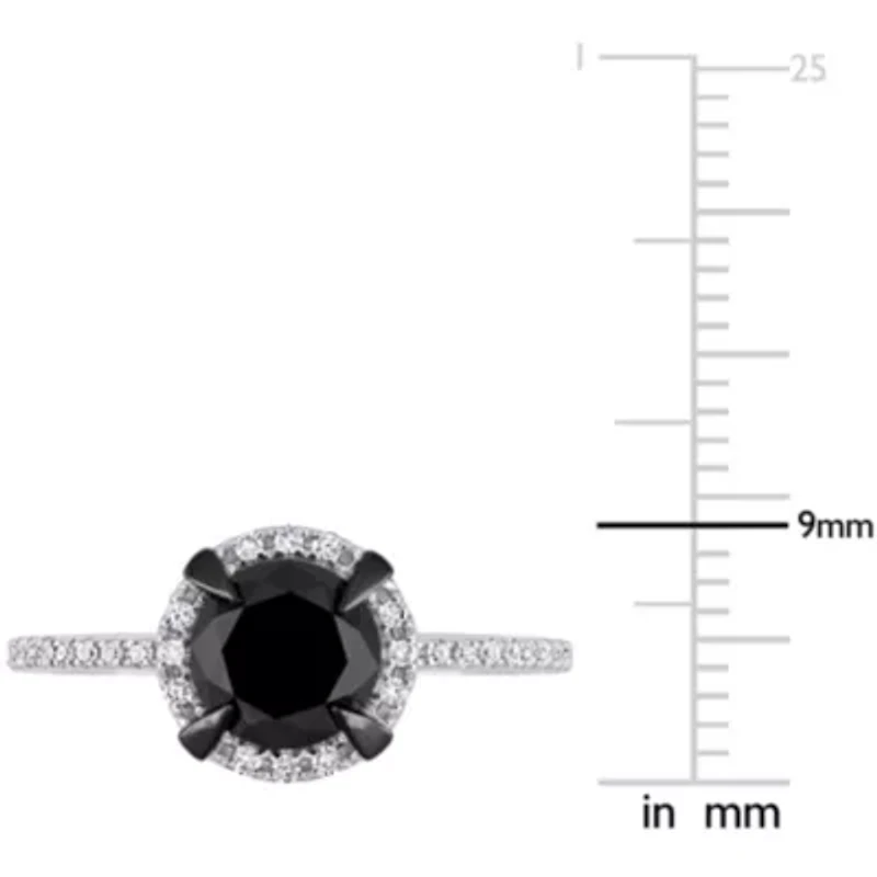 Black & White Diamond Ring 10k Gold