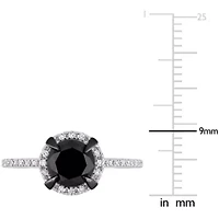 Black & White Diamond Ring 10k Gold