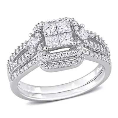Diamonds Bridal Set Ring 10k White Gold