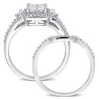 Diamonds Bridal Set Ring 10k White Gold