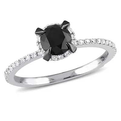 Black & White Diamond Ring 10k Gold