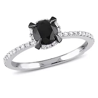 Black & White Diamond Ring 10k Gold