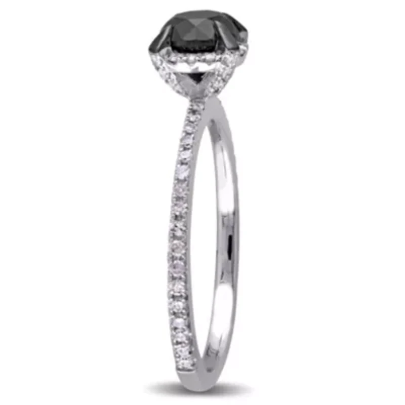 Black & White Diamond Ring 10k Gold
