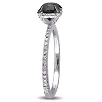 Black & White Diamond Ring 10k Gold